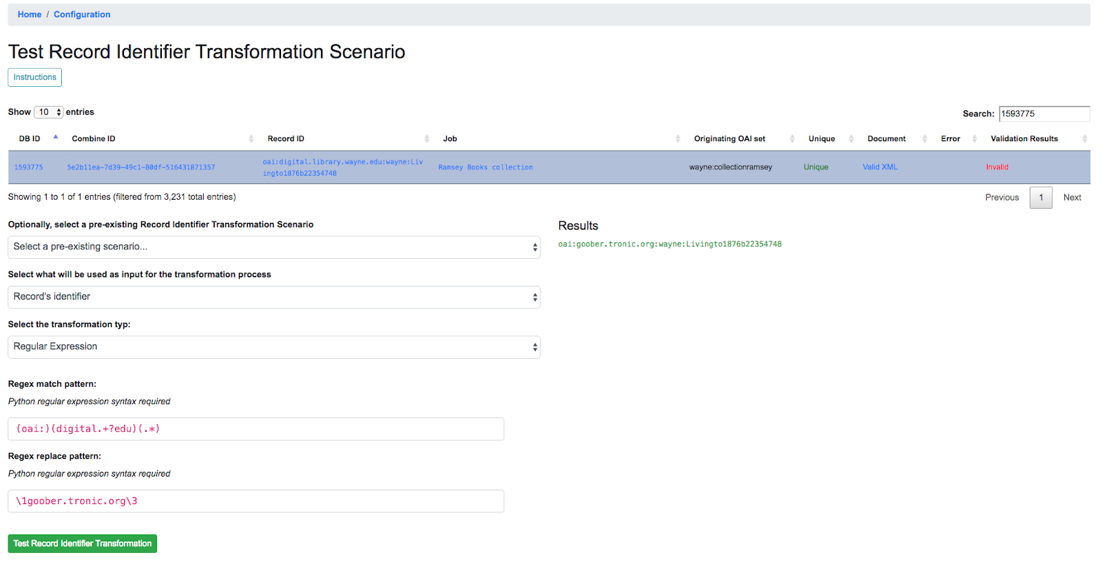 image of interface used to test a RITS