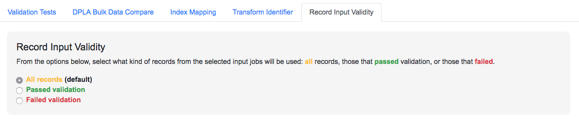 an image showing how to select a 'valve' that can filter for only Valid or Invalid Records