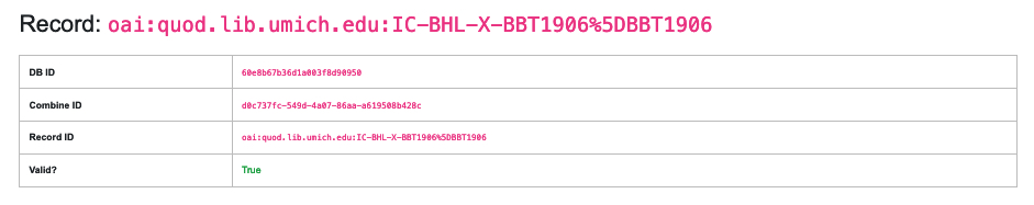 ID data on a Record details page