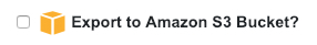 Checkbox for exporting to S3